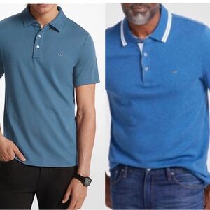 Michael Kors Greenwich Men's Polo Shirts - Blue and Gray
